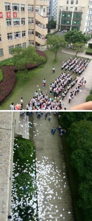"在高考即将来临之际,温州永嘉罗浮中学的一名高三学生称,高一高二的