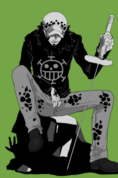 特拉法尔加·罗 斯摩格 黑白画 onepiece(id:733409)