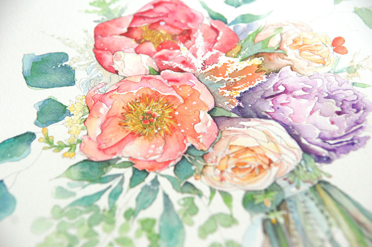 kirara知更鸟 的插画 手捧花
