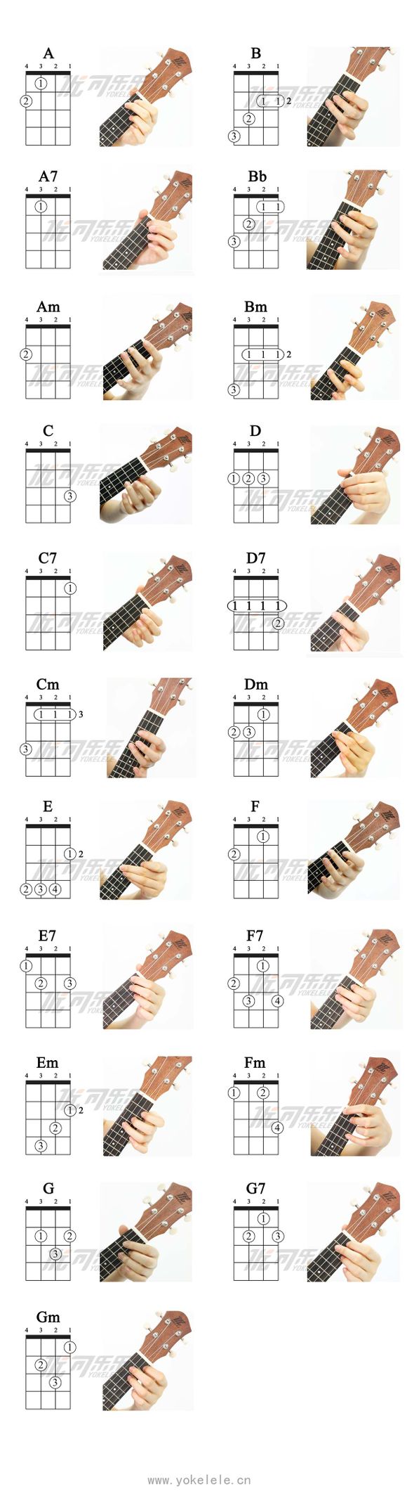 ukulele和弦