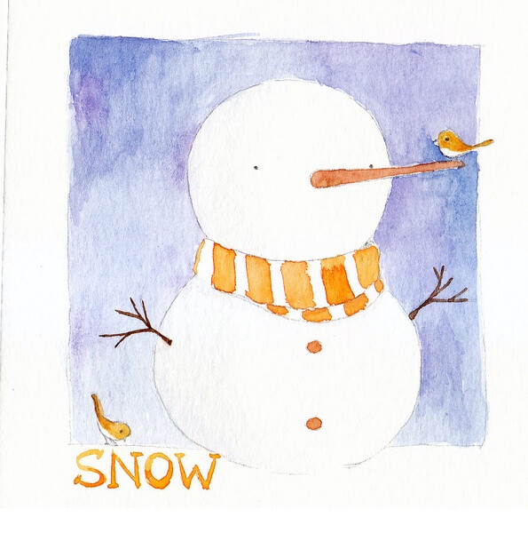水彩雪人snowman