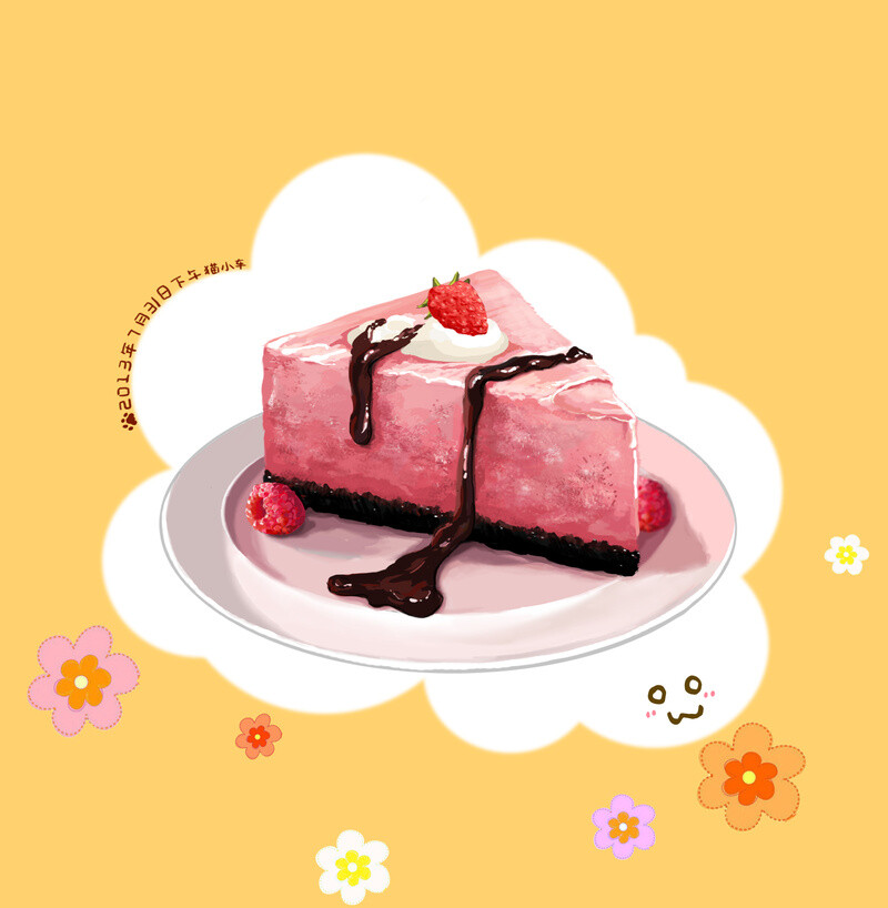 甜品 手绘 插画 水粉画 美食