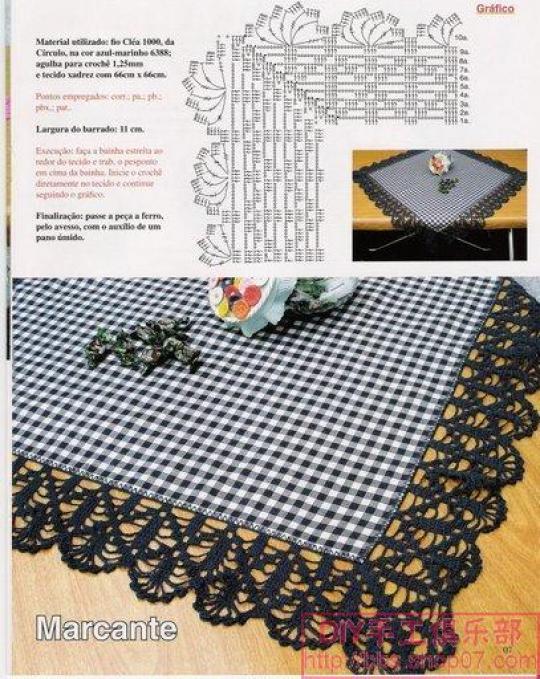 花边桌布【有图解】 钩针交流 手工交流区