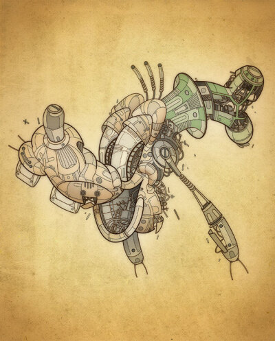 jason gamber,美国插画师,现居波特兰,他的作品注重细节,将一些机械化