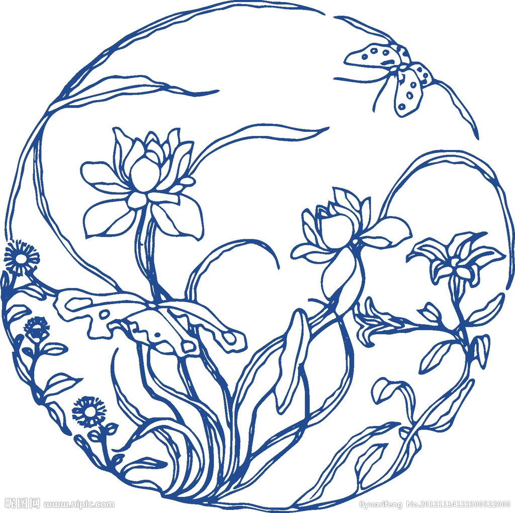 兰花传统纹样图片