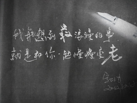 我能想到最浪漫的事就是和你一起慢慢变老