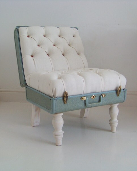 南非设计师katie thompson用旧行李箱改成的沙发椅