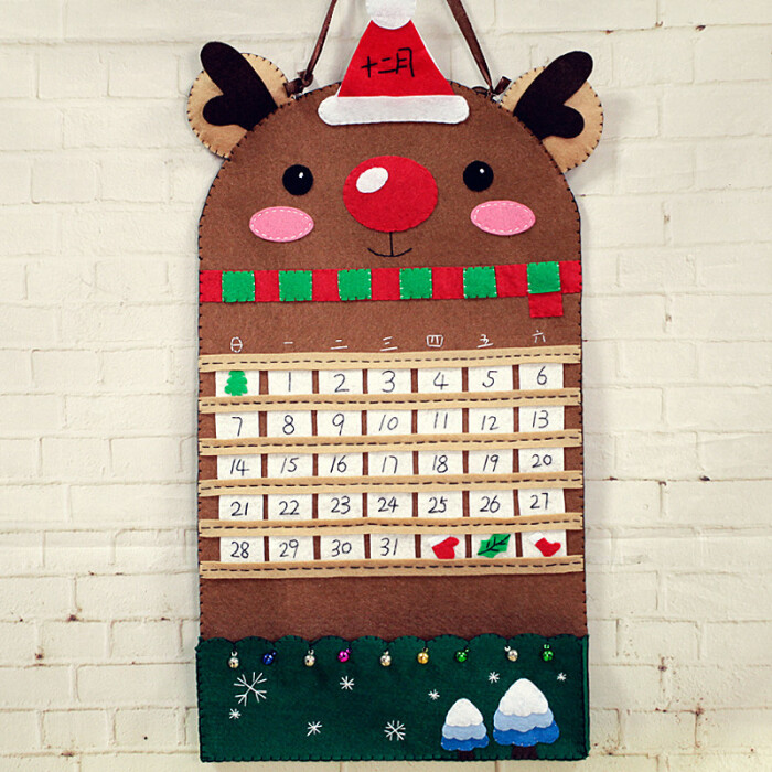 迪鸥不织布手工diy布艺材料包森林中的麋鹿万年历日历圣诞diy
