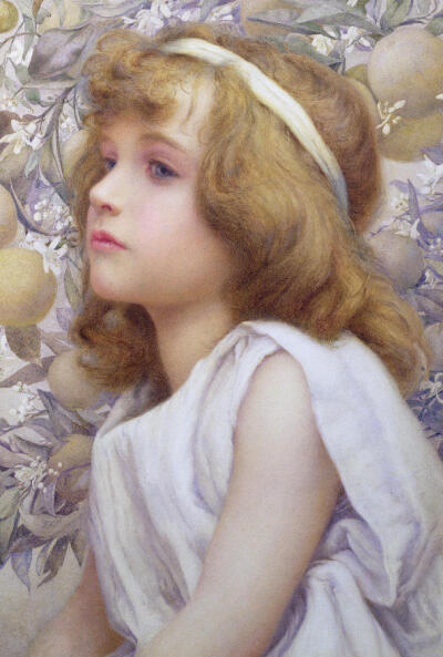girl with apple blossom painting - girl with apple blossom fine