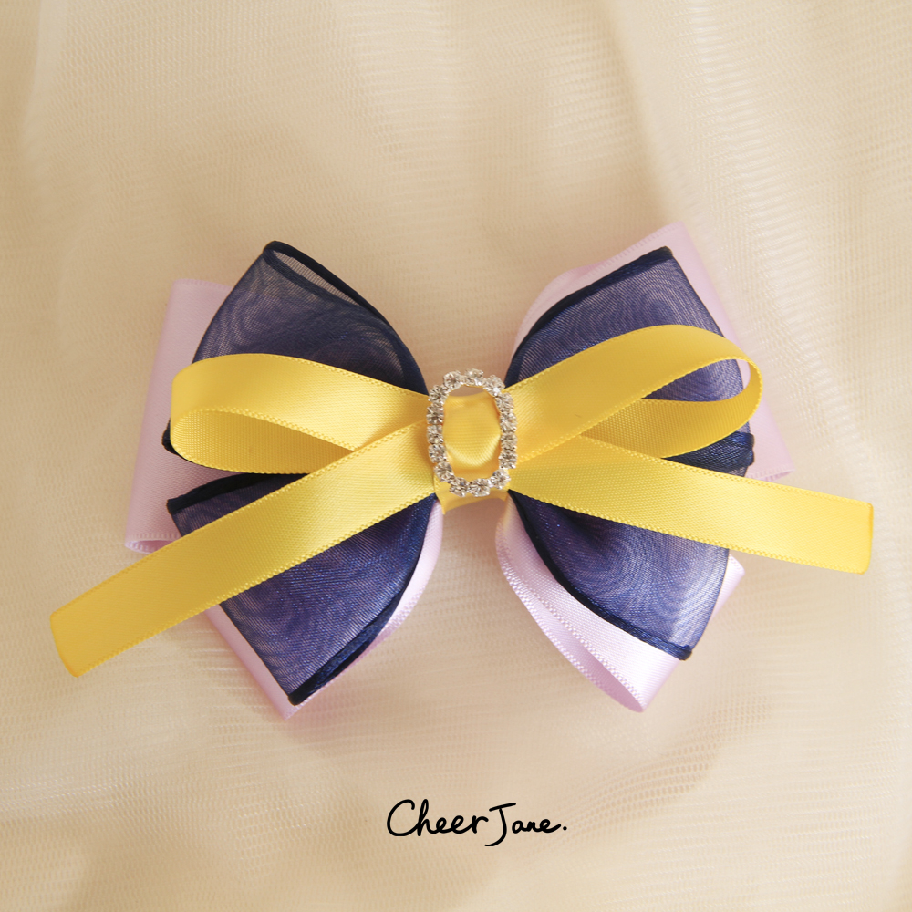 *高端*手工蝴蝶结●*名媛*高贵典雅女神浅紫缎带水钻发夹新娘头饰