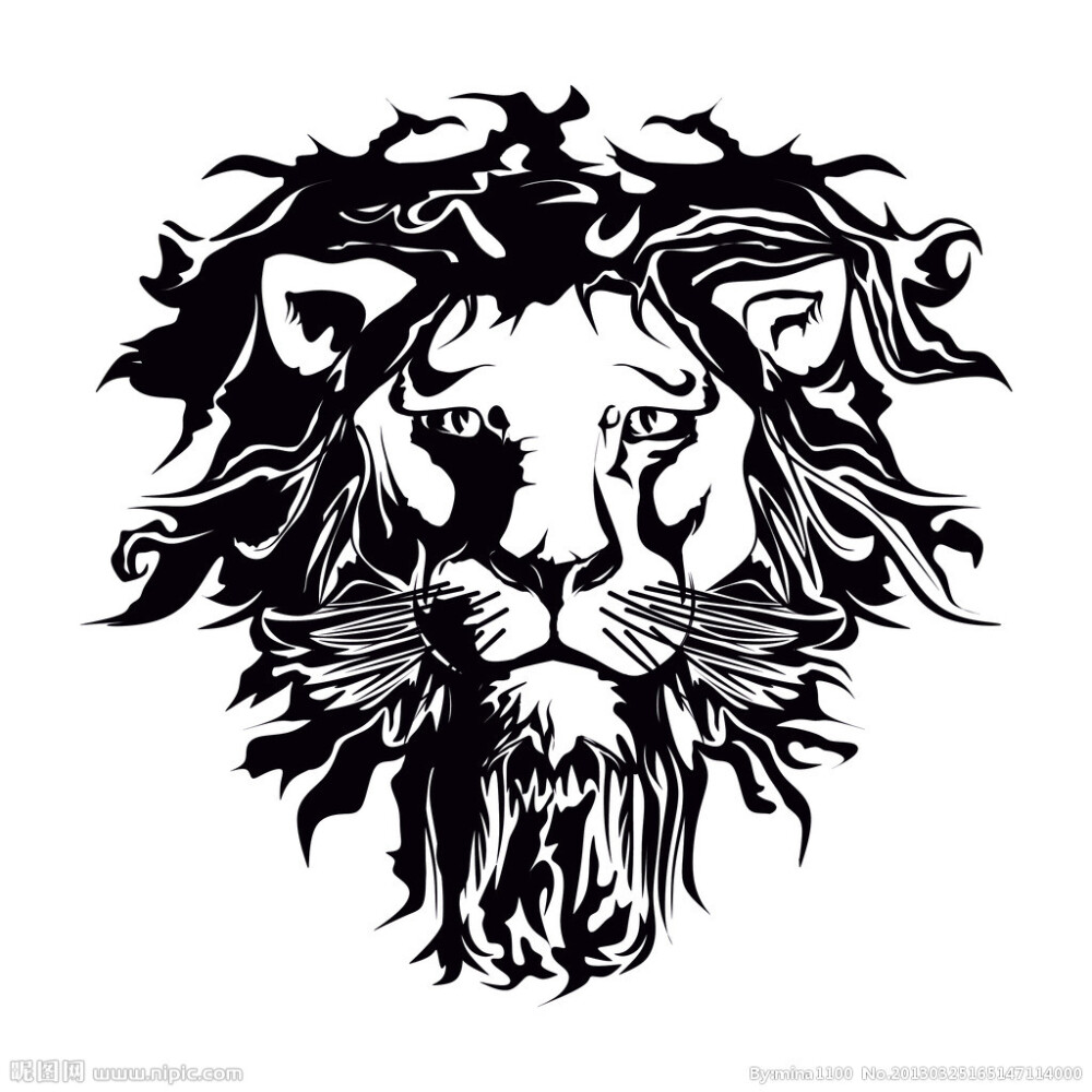 狮子头像图片霸气黑白图片