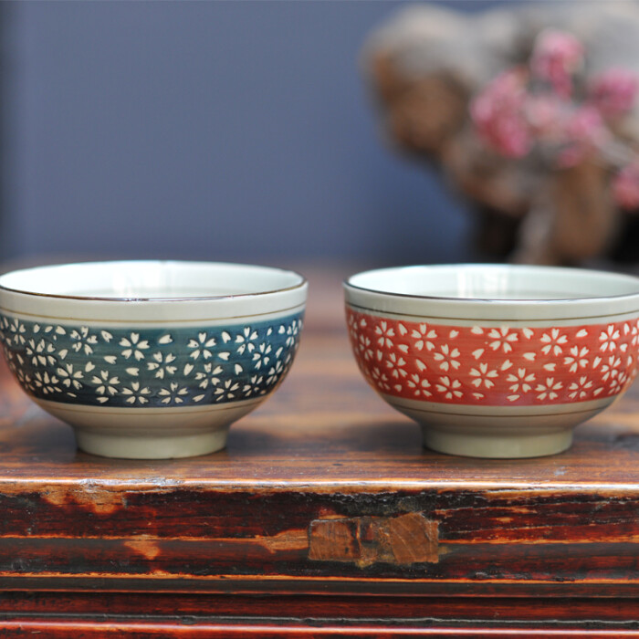 日式创意情侣碗筷套装可爱陶瓷夫妻对碗韩式面碗釉下彩实用餐具