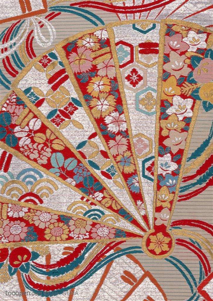 日式古典扇形花纹底纹   素材公社 tooope