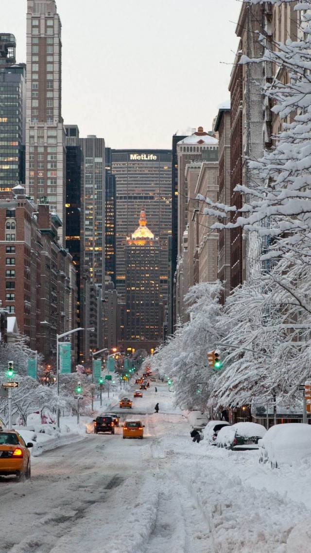 ny winter snow usa iphone 5s wallpaper - 堆糖,美图壁纸兴趣社区
