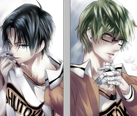 绿间真太郎# #高尾和成#画风太赞(『) by:maejiun
