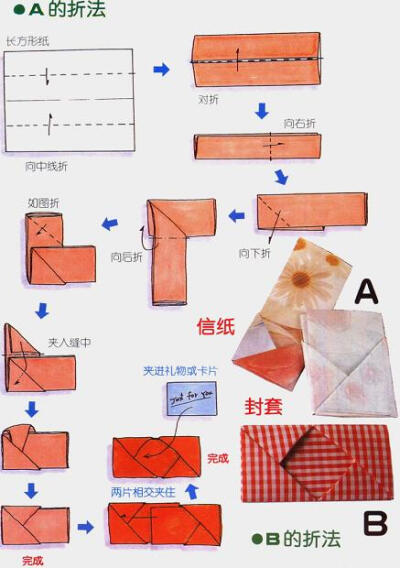 礼盒信封折法—纸艺信封