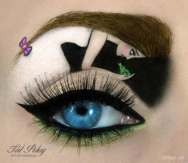 talpeleg眼皮上的艺术创意插画手绘化妆