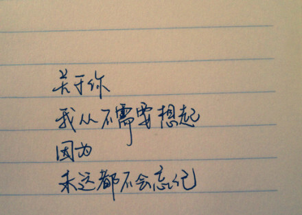 关于你,我从不需要想起,因为,永远都不会忘记.