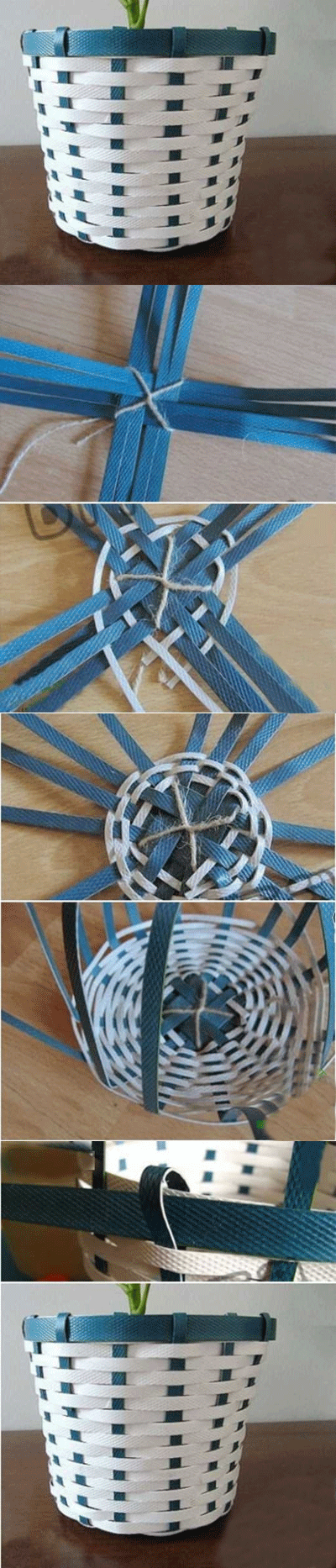 纸绳编织收纳筐教程图片