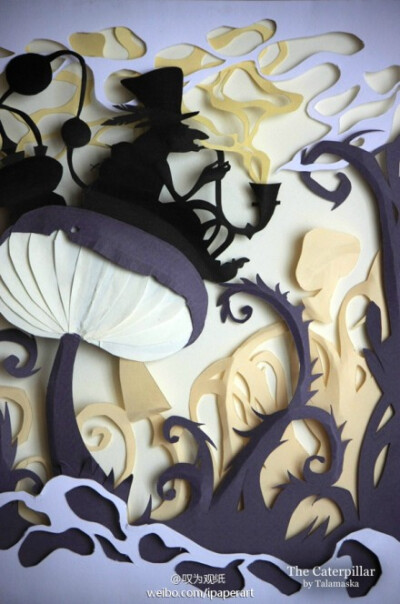 纸艺欣赏# alice in wonderland系列纸雕,作者是adamova marina.