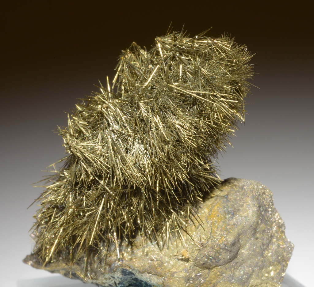 内华达州 黄铁矿上的针镍矿