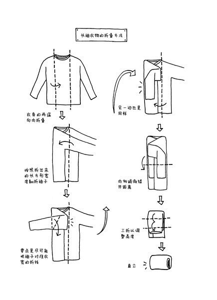 长袖衣服的折叠方法