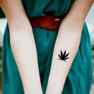 格艾菲纹身贴-麻叶纹身贴 小清新刺青 来自牙买加的爱与自由