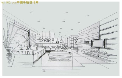 展示空间手绘效果图
