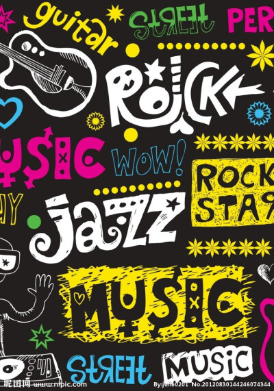 彩色线描画字母