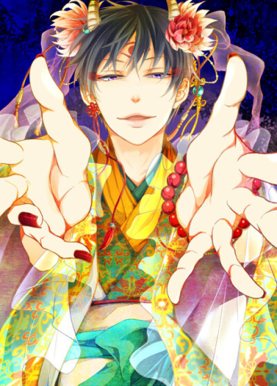 二次元,动漫,pixiv,白泽,鬼灯的冷彻,同人,美骚年