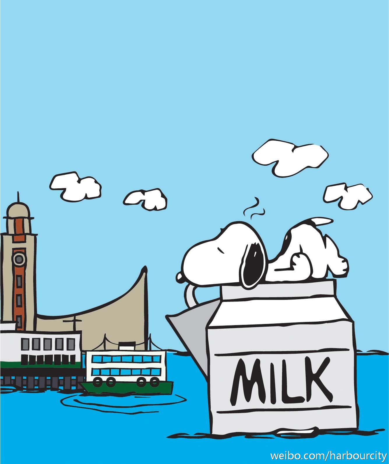 我们的snoopy#史努比snoopy由美国游到#香港#,快要到达#香港海港城