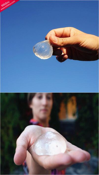 没错,这种用特殊工艺制成的水泡,里面可是真正的矿泉水,想喝的时候只