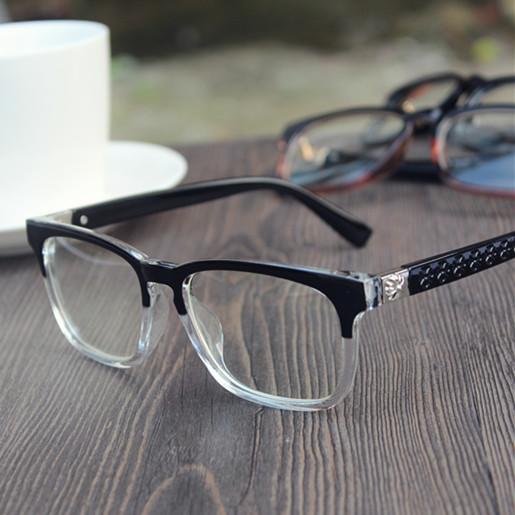 克罗心chrome hearts 复古中框平光镜半透明可配近视眼镜框 男女