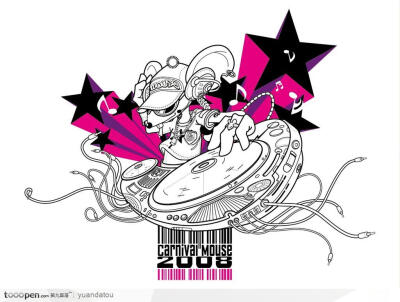 手绘老鼠dj