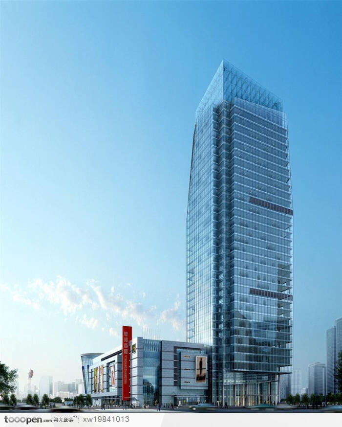 商业中心商场购物中心百货大楼楼房建筑地产企业房地产素材建筑效果图