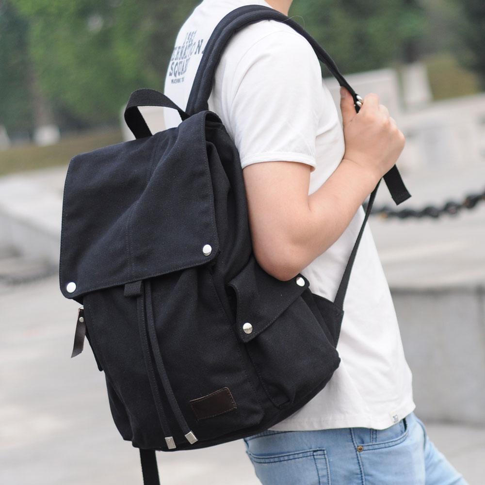 双肩包 男 韩版潮流帆布日韩学院风学生书包 时尚休闲旅行包