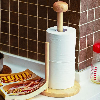 卫生间厨房用纸木纸巾架 可爱创意桌面纸巾盒收纳架卷筒纸巾座