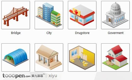 城市建筑物png图标 256x256 堆糖,美图壁纸兴趣社区