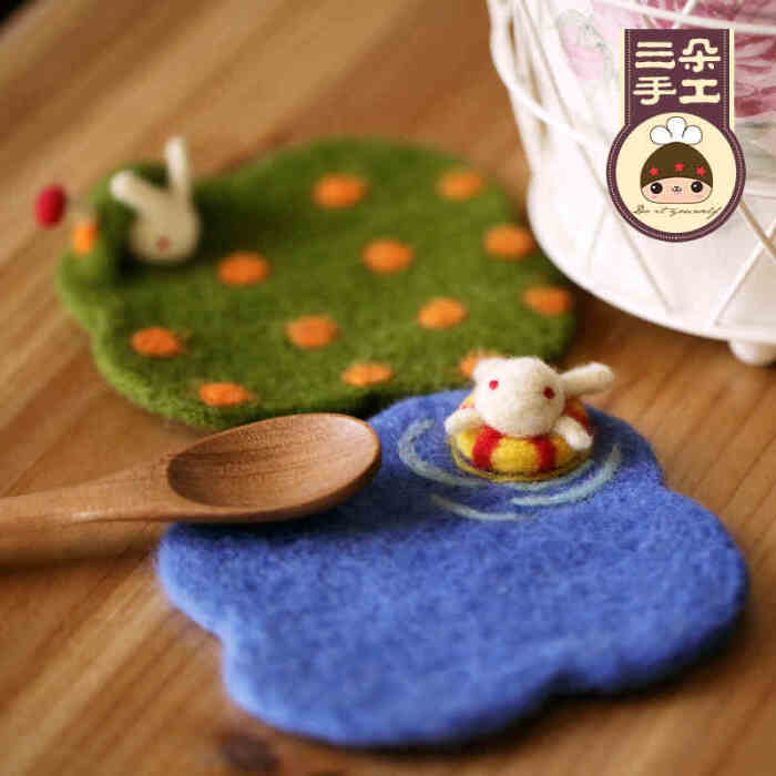 羊毛毡杯垫 手工diy材料包