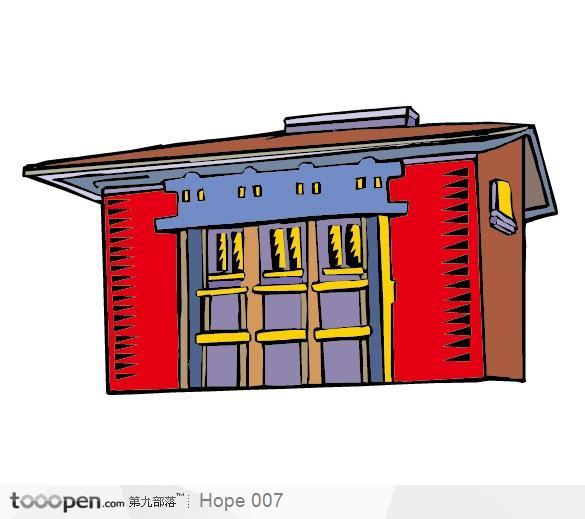 商店门面插画素材