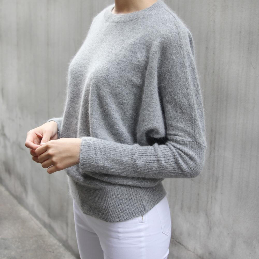 秋冬毛衣女装蝙蝠袖宽松毛衣套头纯色秋冬宽松毛衣外套