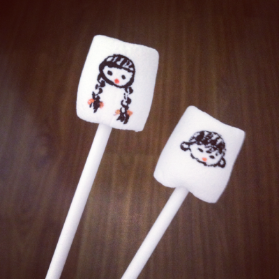创意手绘彩绘棉花棒棒糖 创意marshmellow pops 泡妞神器送礼首选