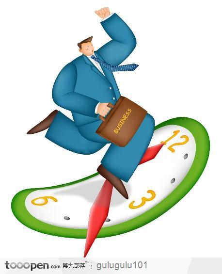 追赶时间的上班族男人