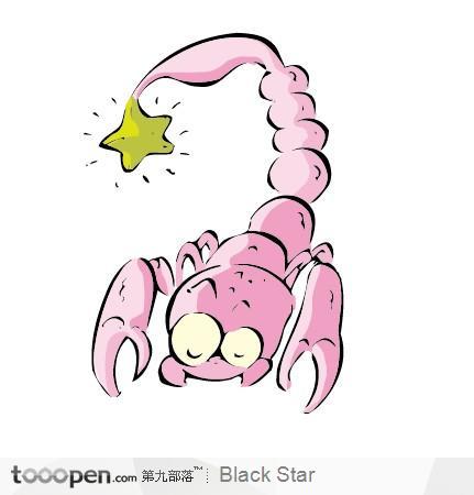 粉红色的蝎子卡通素材