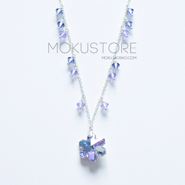 mokustore●手工●清新森林系 施华洛世奇水晶雪花 锁骨链|短项链