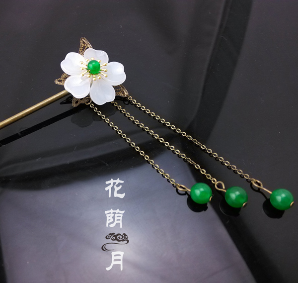 【梨花香】汉服古典发簪步摇簪子玉簪花流苏发饰品