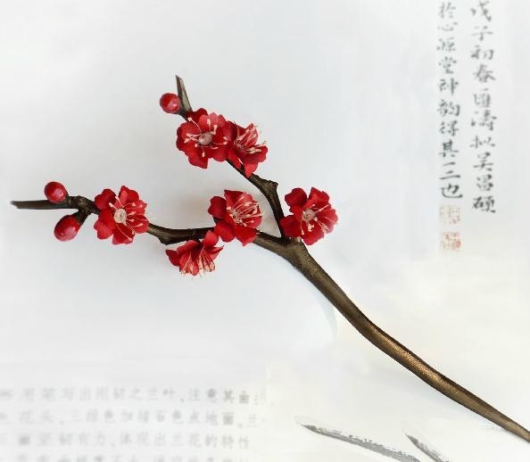 【簪花旧事】梅花木簪.