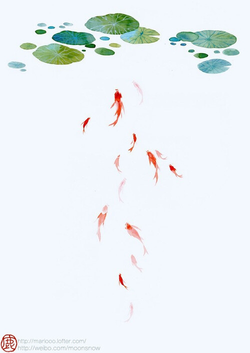 鱼戏莲叶间卡通图片图片