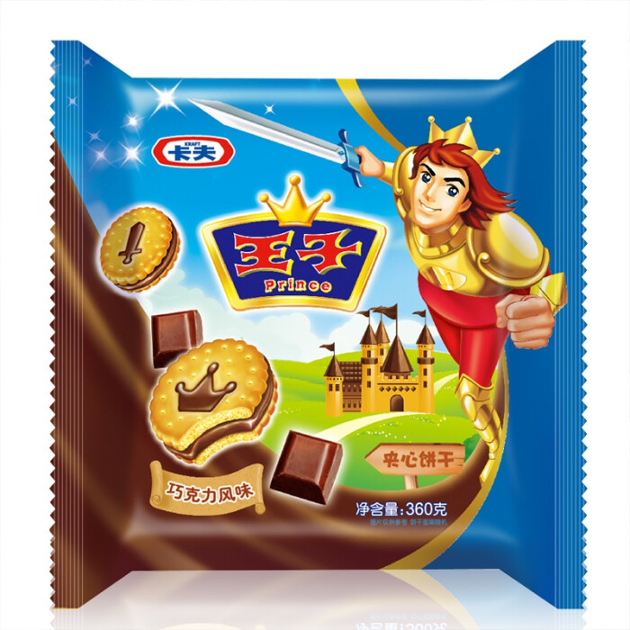 【天猫超市】亿滋卡夫达能王子夹心饼干巧克力风味360g 香脆美味