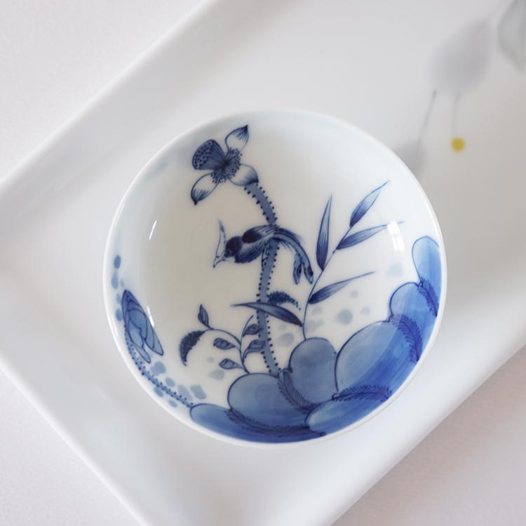 尚善瓷局景德镇手工釉下青鸟青花茶杯茶碗品茗杯茶杯微